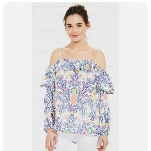 Roller Rabbit Devika Kesari Top Size XS Floral Print New with Tag